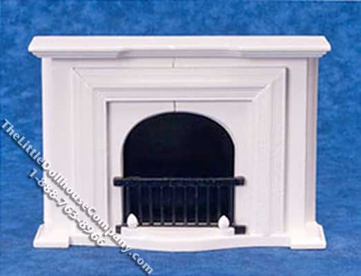 (image for) Dollhouse Scale Model White Fireplace
