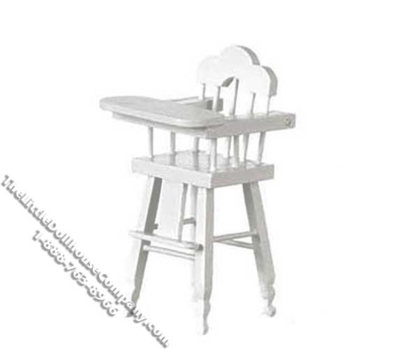 (image for) Miniature White Highchair for Dollhouses