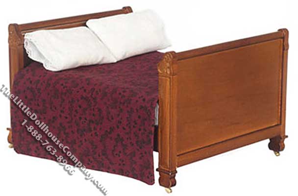 (image for) Miniature Walnut Lincoln Bed for Dollhouses