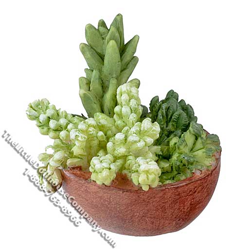 (image for) Dollhouse Scale Model Resin Succulent Planter Bowl