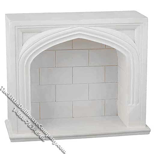 (image for) Miniature Resin White Tudor Fireplace for Dollhouses