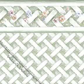 (image for) Dollhouse Scale Model Wallpaper Trellis on Green Pattern
