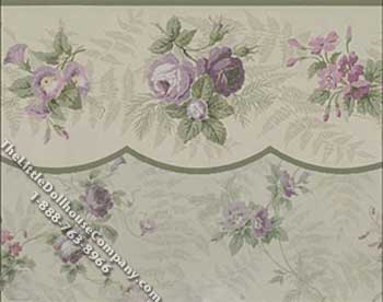 (image for) Dollhouse Scale Model Wallpaper Antique Lavender Pattern