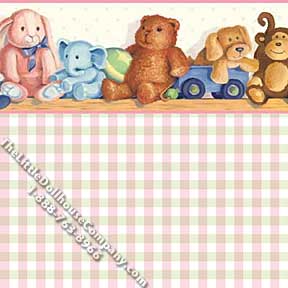 (image for) Dollhouse Scale Model Wallpaper Nursery Friends Pattern