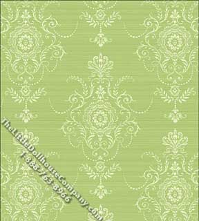 (image for) Dollhouse Scale Model Wallpaper Green Florentine Pattern