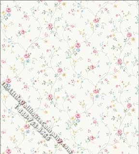 (image for) Blue Emma Trail Pattern Miniature Wallpaper for Dollhouses