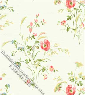 (image for) Dollhouse Scale Model Wallpaper Botanica on White Pattern