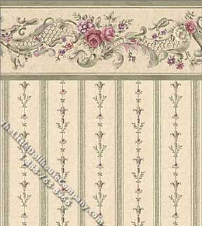 (image for) Dollhouse Scale Model Wallpaper Williamsburg Stripe Pattern