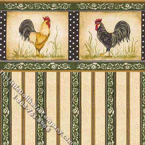 (image for) Dollhouse Scale Model Wallpaper French Kitchen Pattern