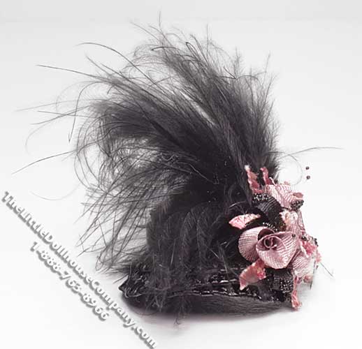 (image for) Ladies Black Feathered Hat by Judith Blondell for Dollhouses