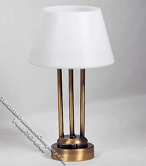 (image for) Miniature Battery Operated 'New Yorker' Antique Brass Table Lamp