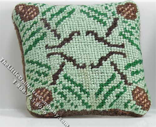 (image for) Dollhouse Scale Model Green & Brown Pillow