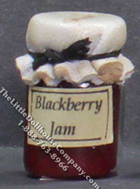 (image for) Dollhouse Scale Model Homemade Blackberry Jam in Wax Sealed Jar