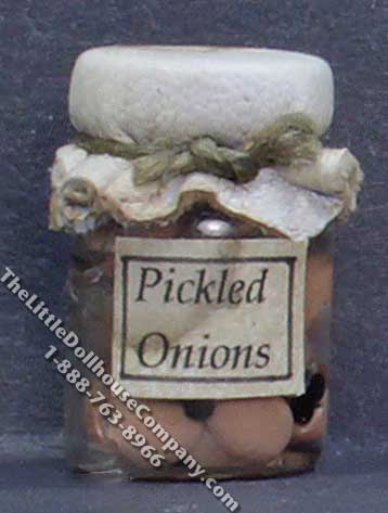 (image for) Dollhouse Scale Model Homemade Pickled Onions in Wax Sealed Jar