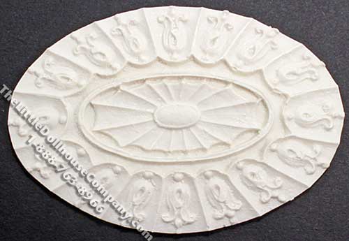 (image for) Dollhouse Scale Model Oval Ceiling Medallion