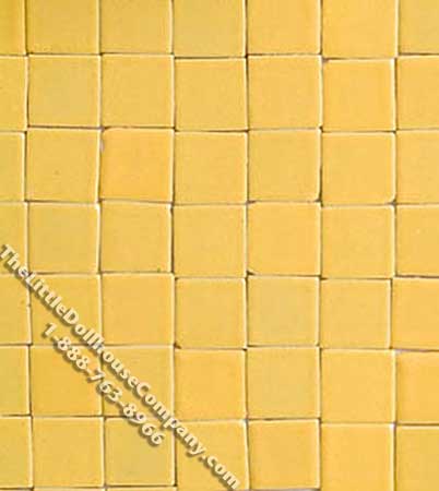 (image for) Miniature Yellow Tiles for Dollhouses (12.5"x6.5" sheet)