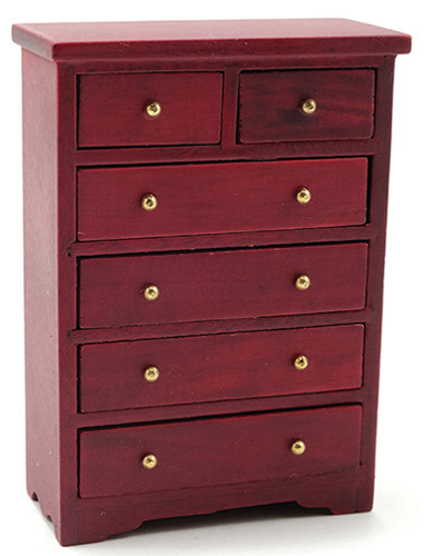 (image for) Miniature Mahogany Chest of Drawers for Dollhouses