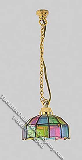 (image for) Miniature 1/2 Scale 12v Tiffany Hanging Lamp for Dollhouses