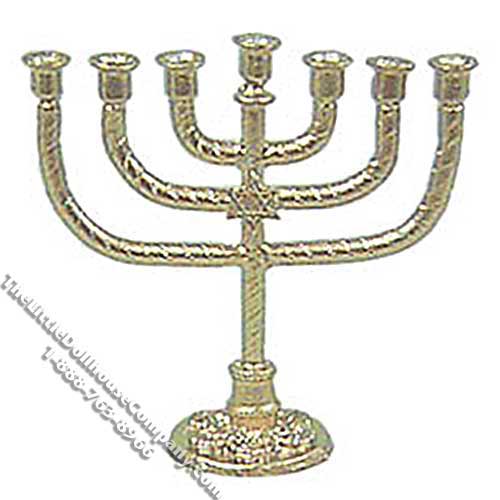 (image for) Miniature Gold Coloured Menorah for Dollhouses