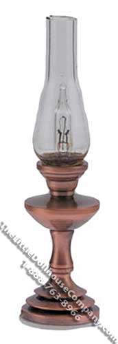 (image for) Miniature 12v Copper Hurricane Lamp for Dollhouses