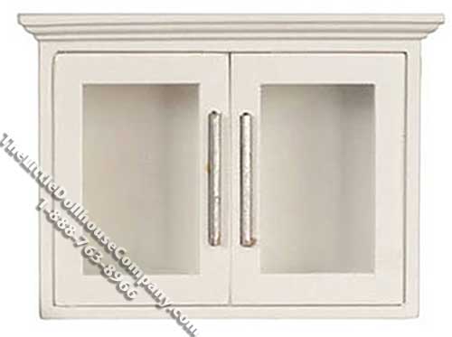 (image for) Miniature White Kitchen Upper Cabinet for Dollhouses