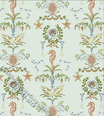 (image for) Starfish & Seahorse Pattern Miniature Wallpaper for Dollhouses