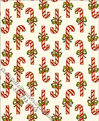 (image for) Candy Cane Pattern Miniature Wallpaper for Dollhouses