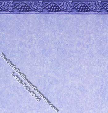 (image for) Purple on Blue Pattern Miniature Wallpaper for Dollhouses