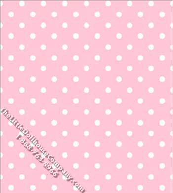 (image for) Polka Dots on Pink Pattern Miniature Wallpaper for Dollhouses