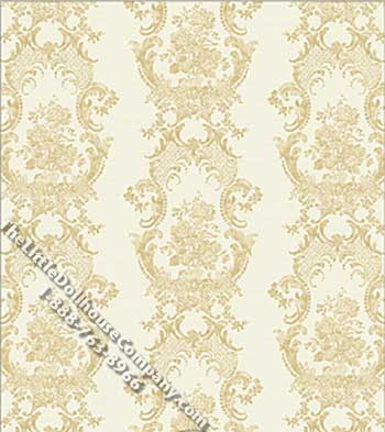 (image for) Beige Chloe Lace Pattern Miniature Wallpaper for Dollhouses