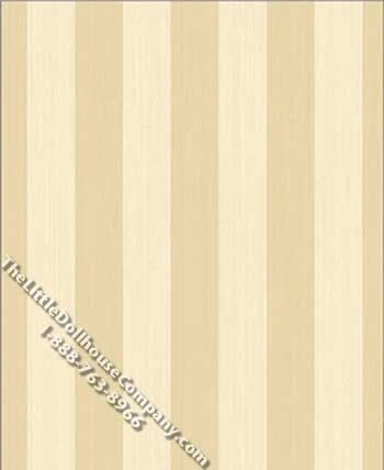 (image for) Beige Robin Stripe Pattern Miniature Wallpaper for Dollhouses
