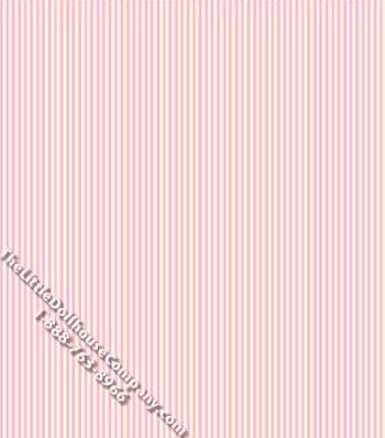 (image for) Pink Julia Stripe Pattern Miniature Wallpaper for Dollhouses