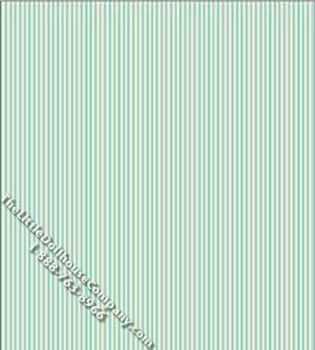 (image for) Green Julia Stripe Pattern Miniature Wallpaper for Dollhouses