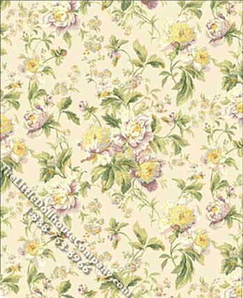 (image for) Cottage Rose Garden Pattern Miniature Wallpaper for Dollhouses