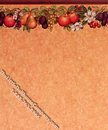 (image for) Orchard Fruits Marble Pattern Miniature Wallpaper for Dollhouses