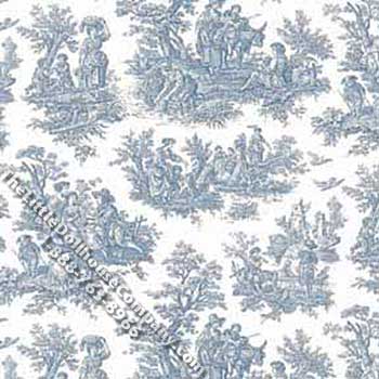 (image for) Blue Toile Americana Pattern Miniature Wallpaper for Dollhouses