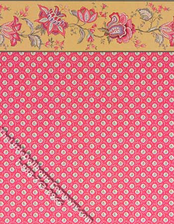(image for) White Dots on Red Pattern Miniature Wallpaper for Dollhouses