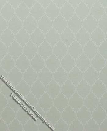 (image for) Green Trellis Pattern Miniature Wallpaper for Dollhouses