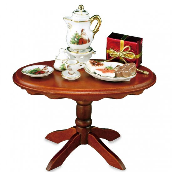 (image for) Miniature Christmas Tea & Cookies on Table for Dollhouses