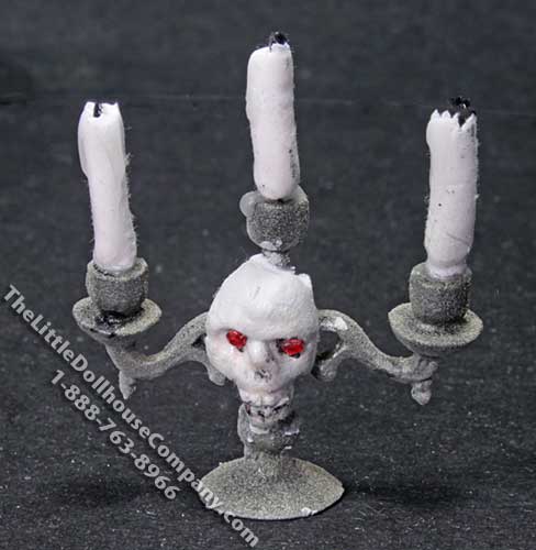 (image for) Miniature Skull Candelabra for Dollhouses