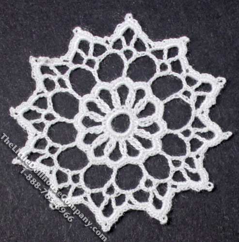 (image for) Miniature Handmade Lace Flower Shaped Doily for Dollhouses
