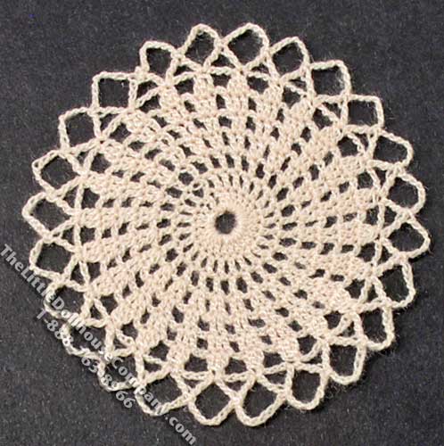(image for) Miniature Handmade Pink Lace Flower Doily for Dollhouses