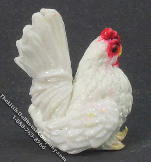 (image for) Miniature White Rooster for Dollhouses