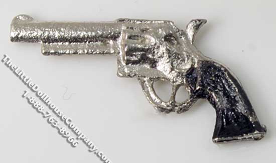 (image for) Miniature Chrome Handgun for Dollhouses