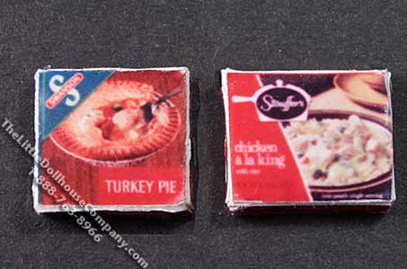 (image for) Miniature Frozen Turkey/Chicken Dinner Box for Dollhouses (1/pk)