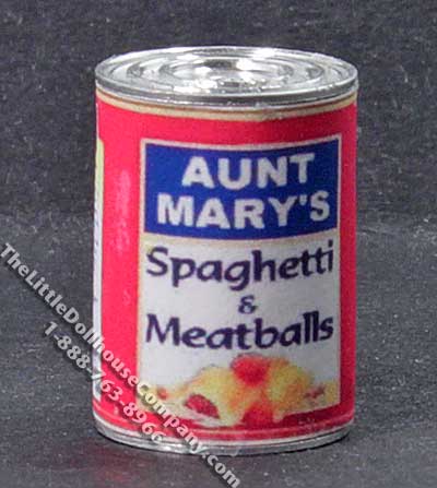 (image for) Miniature Spaghetti & Meatballs Can for Dollhouses