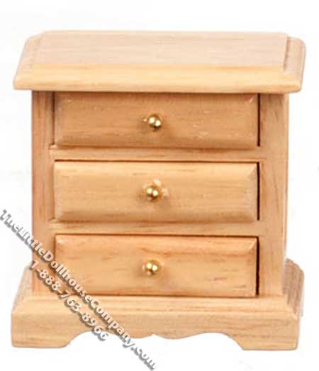 (image for) Miniature Oak Nightstand for Dollhouses