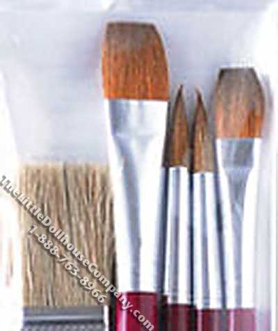 (image for) Five Piece Decorative Finishing Brush Set for Dollhouses