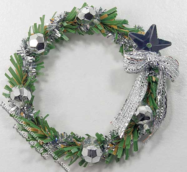 (image for) Miniature Wreath with Silver Bow & Star