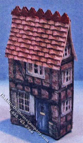 (image for) Miniature Lithographed Stone House Kit for Dollhouses
